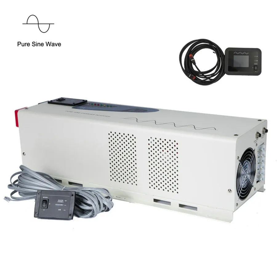

low frequency vehicle inverter for house use 4000w 24v 48v low frequency inverter with battery charger and LCD display panel