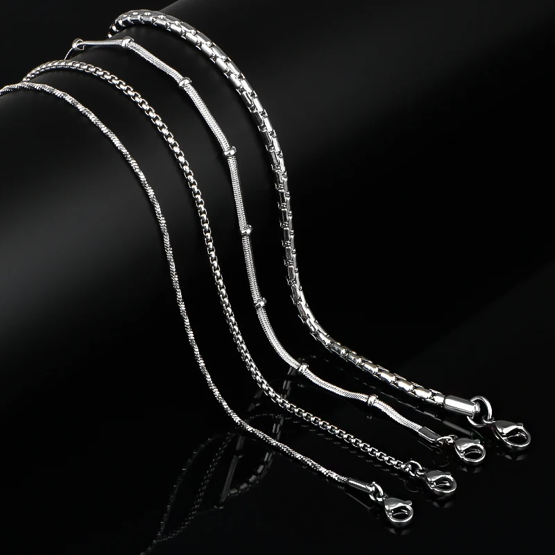 CHUKUI Mens Necklace Silver Chain Stainless Steel Round Box Link Wholesale Jewelry Gift 3mm 20 Inch | Украшения и аксессуары