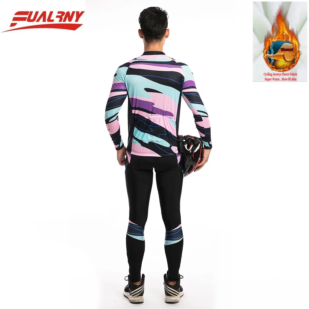 2018 FUALRNY NEW cycling jersey long sleeve men with pants sets winter Thermal Fleece top sale mtb bike wear 9D | Спорт и
