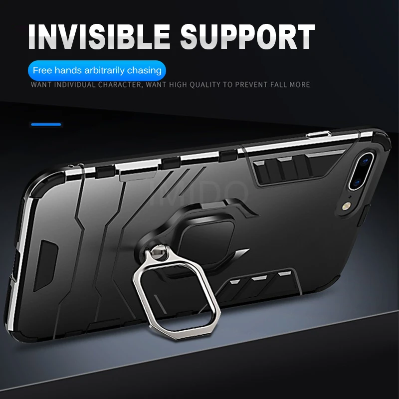 Luxury Armor Ring Soft Phone Case For IPhone 6 6s 7 8 Plus XR X XS Max Cover Shockproof | Мобильные телефоны и аксессуары