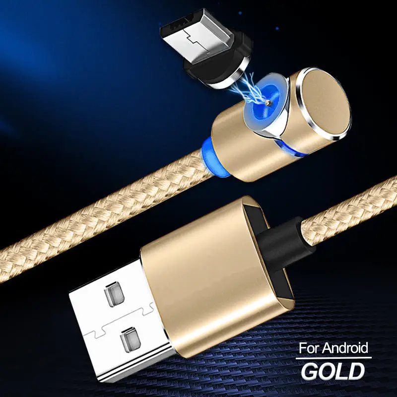 Gold For Micro 1 м/2 м Магнитный кабель Micro usb type C зарядное устройство для iPhone XS X XR 8 7 6s 6 samsung S9 8 Магнит Android телефон Быстрая зарядка кабель - Цвет: Gold For Micro