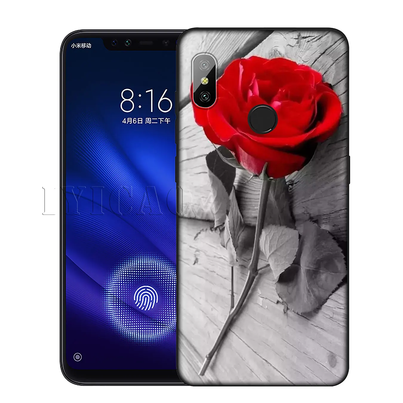 IYICAO Beautiful Garden Red Roses Flowers Silicone Soft Case for Xiaomi Redmi 6A 5A Note 7 4 4X 5 Plus 6 Pro Black TPU Cover |