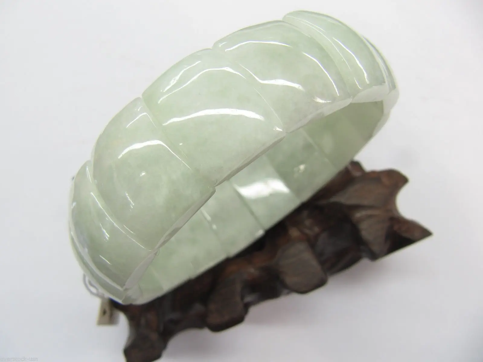 

Natural Certified Grade A Jade (jadeite) 20mm Squared Beads Bracelet