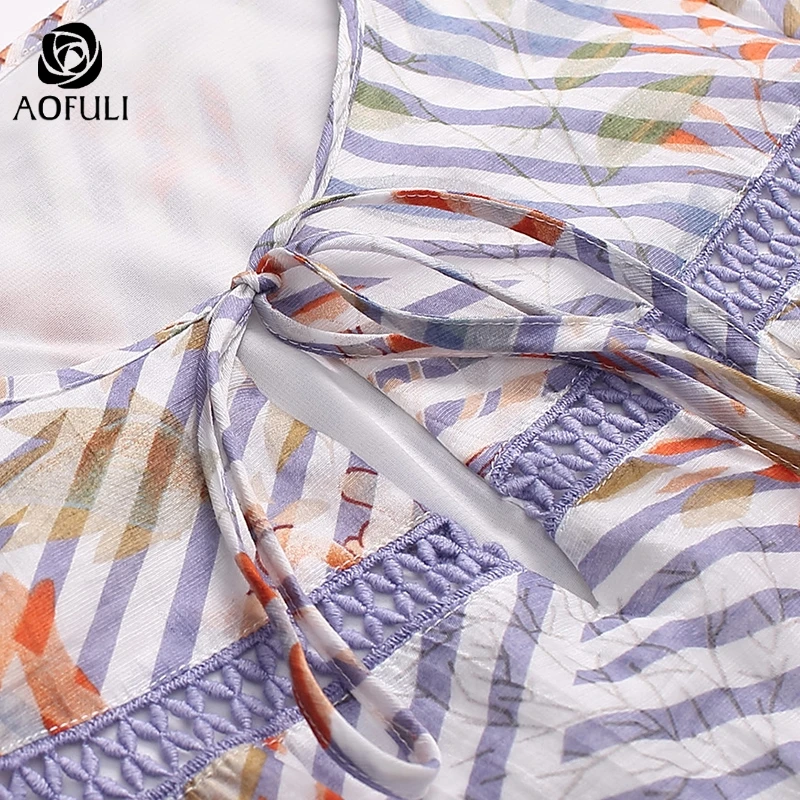 XL/2XL/3XL в богемном стиле полоску с цветочным принтом и длинное платье Лето кружева