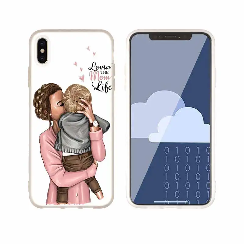 as the picture 08 Чехол для телефона s, силиконовый мягкий чехол для iPhone 11 Pro X XS Max XR 6 6S 7 8 Plus 5 4S SE, Коричневый чехол для мамы и дочки, бампер etui - Цвет: as the picture 08