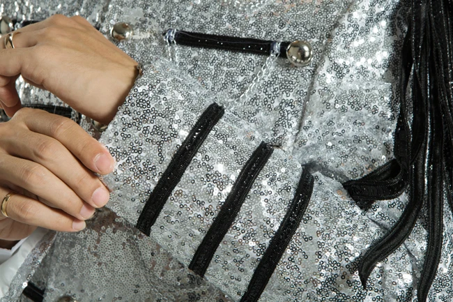 

Customized new stage clothes male coat singer performing men Performance glittering sequined suit jacket