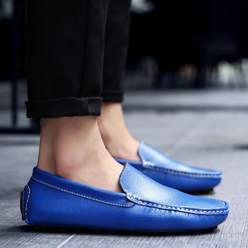 GOXPACER Four Seasons Loafers Boat Shoes Men British Style Genuine Leather Casual Fashion Single Free Shipping | Обувь