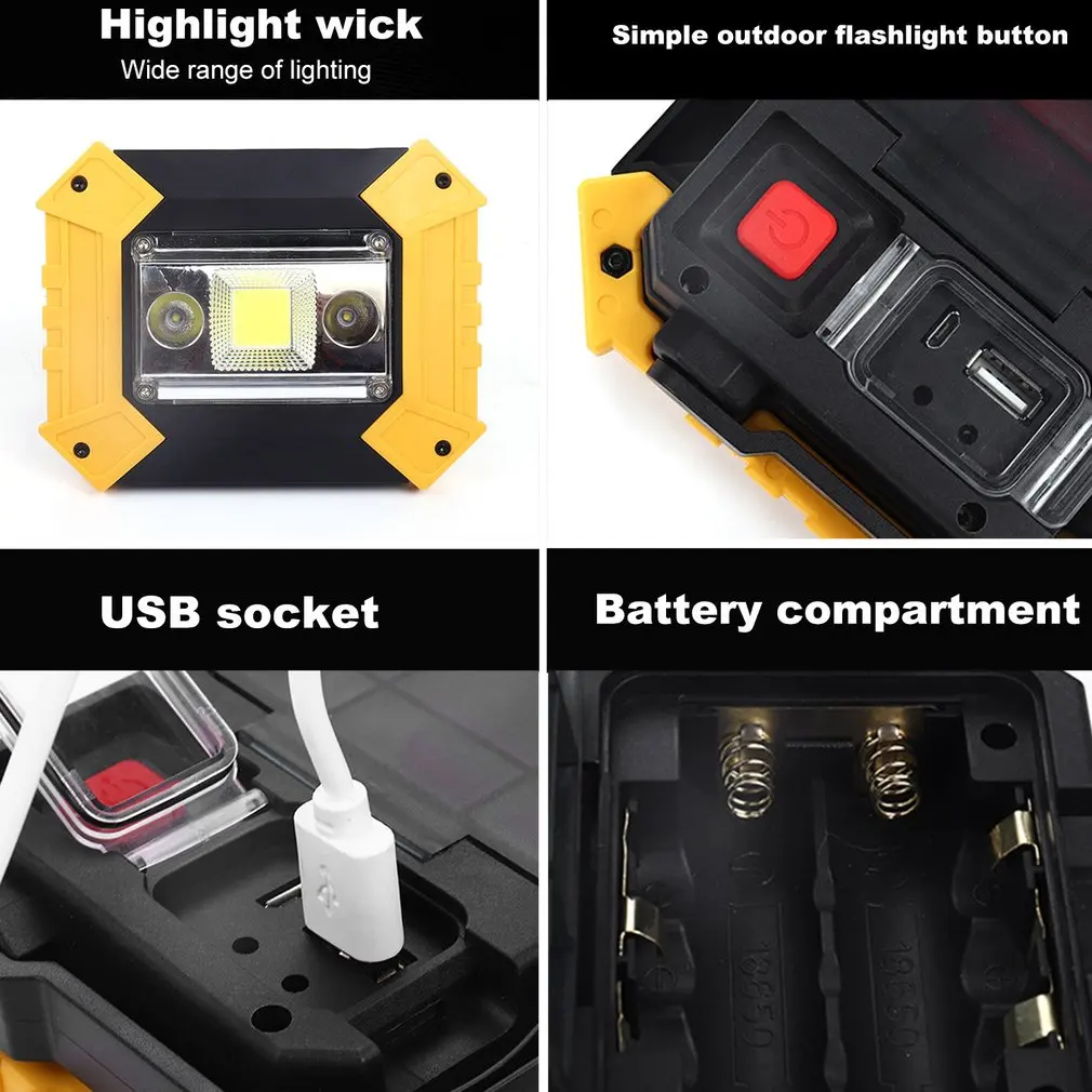 20 Вт светодиодный портативный прожектор рабочий свет для охоты кемпинга фонарик