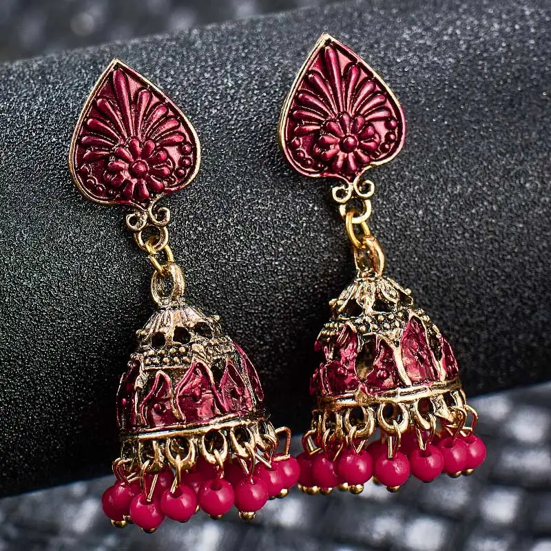 Большие серьги с кисточками из этала висячие бусинами Новое поступление большие