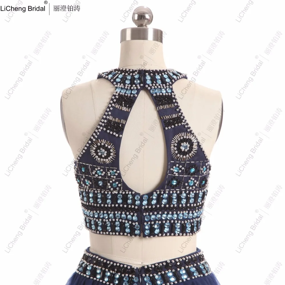 2017 две пьесы мини dressescollar коктейль юбка Половину Бисероплетение Холтер спинки