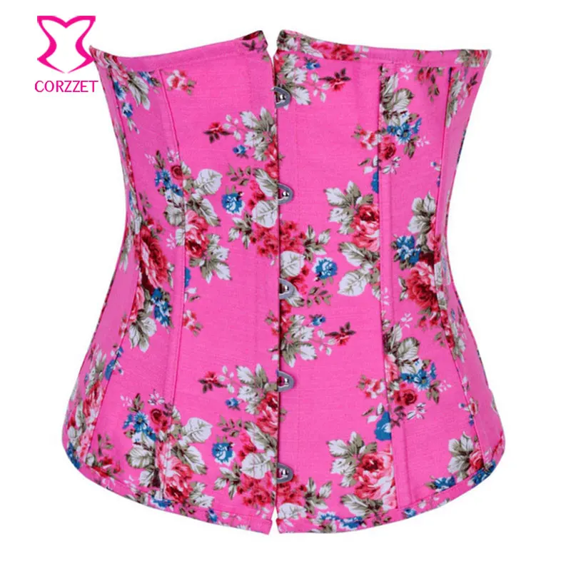 Черный цветочный/цветочный принт Джинсовый корсет на талии корсеты и бюстье