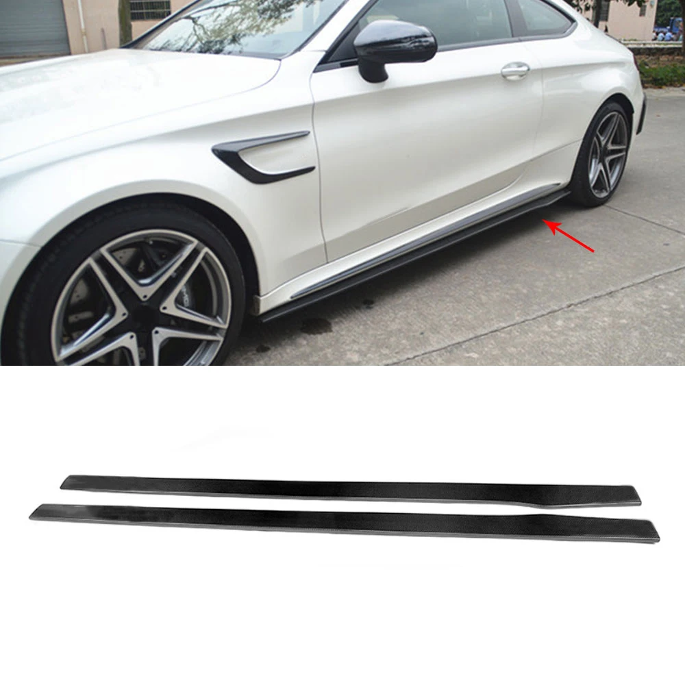 Боковые юбки из углеродного волокна класса в защита для губ Mercedes Benz W205 C205 C63 AMG C200