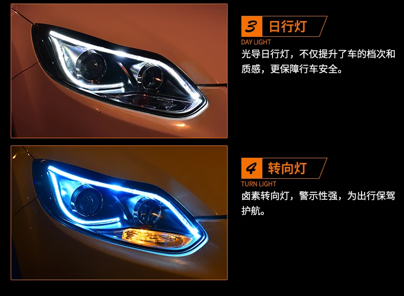 Автомобильный Стайлинг для Ford Focus фары 2012- Focus 3 светодиодный налобный фонарь DRL Hid головной фонарь Ангел глаз биксеноновый луч аксессуары