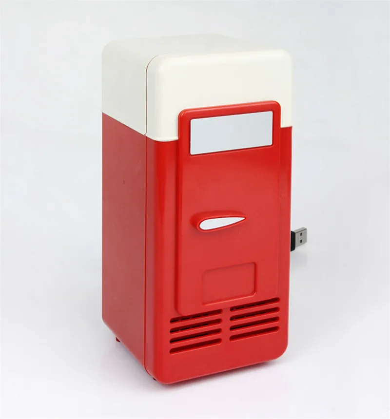 2 в 1 настольный холодильник USB гаджет банки для напитков охладитель теплее холодильник с внутренним светодиодный светильник для использования в автомобиле холодильник