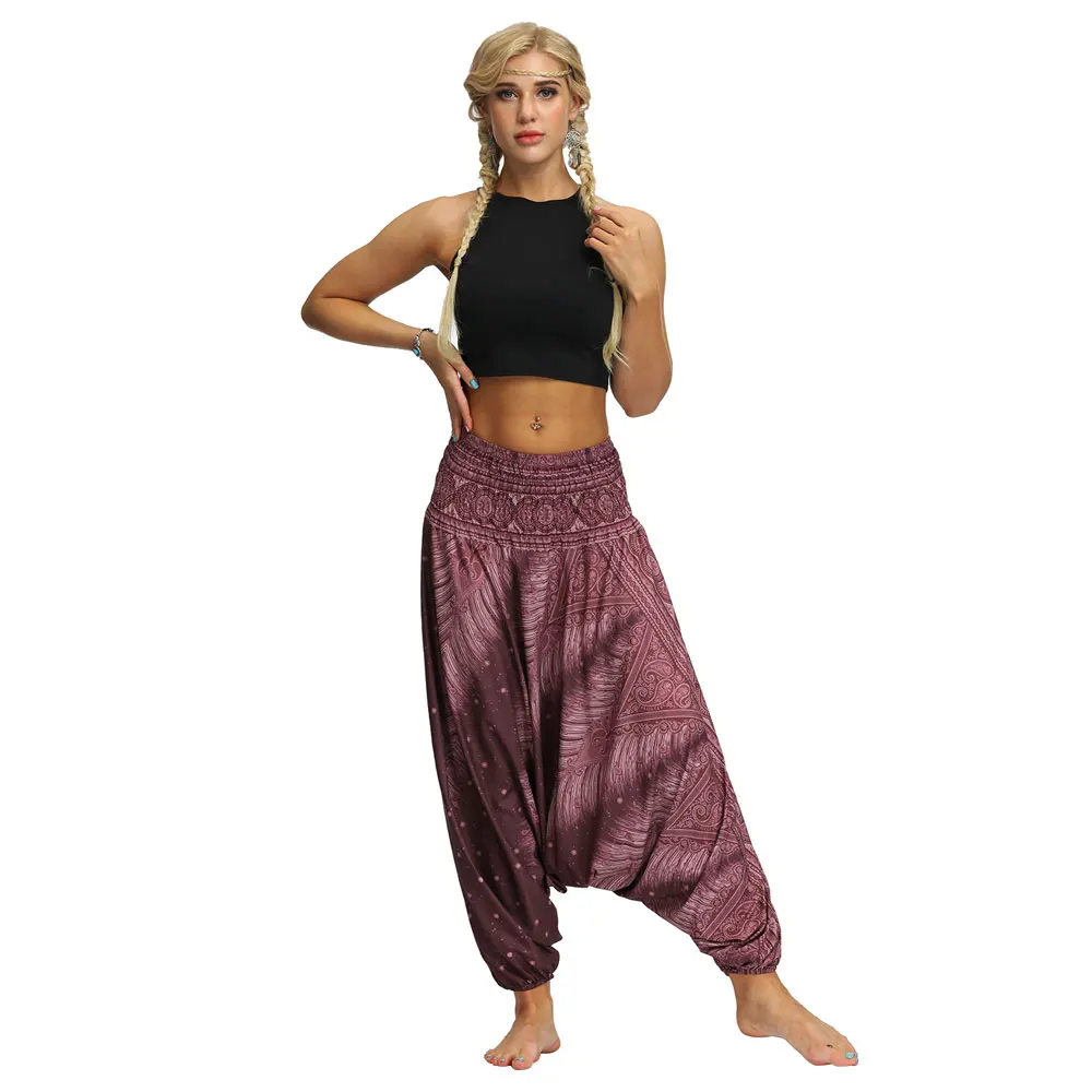 

Jessingshow Women Trouser Drop Bottom Harem Pants High Waist Casual Loose Workout Full Length Pants Female Hippie Balloon Pants