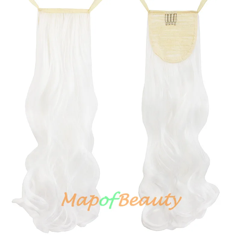 P4/27 MapofBeauty, 20 цветов, 20 дюймов, 22 дюйма, женские Синтетические длинные кудрявые волосы, шнурок, длина ленты, зажим в конский хвост, хвост пони, наращивание волос - Цвет: P4/27
