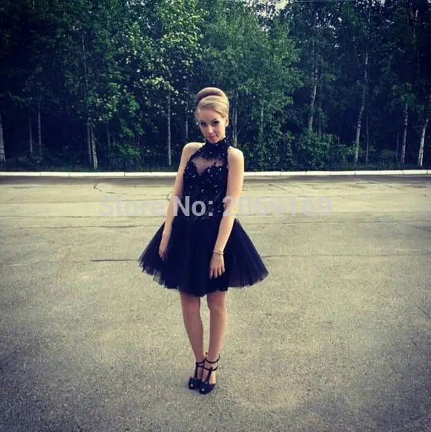 Недорогие Выпускные платья с рукавами три четверти 2020 черное платье фатиновая