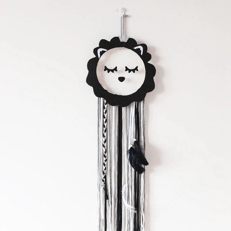 

D Скандинавская настенная подвесная детская комната, колокольчики ветра, Ловец снов из войлока с Львом, животные, Ловцы снов, украшение в под...