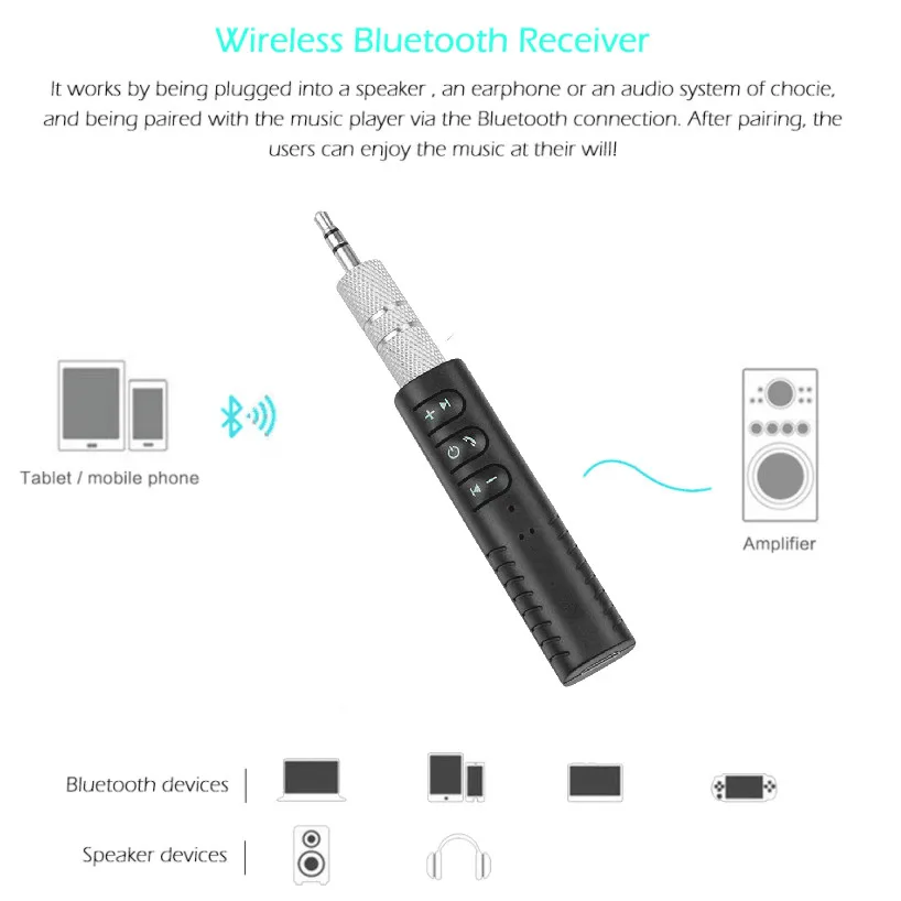 Bluetooth Aux 3 5 мм разъем автомобильный комплект громкой связи музыкальный аудио