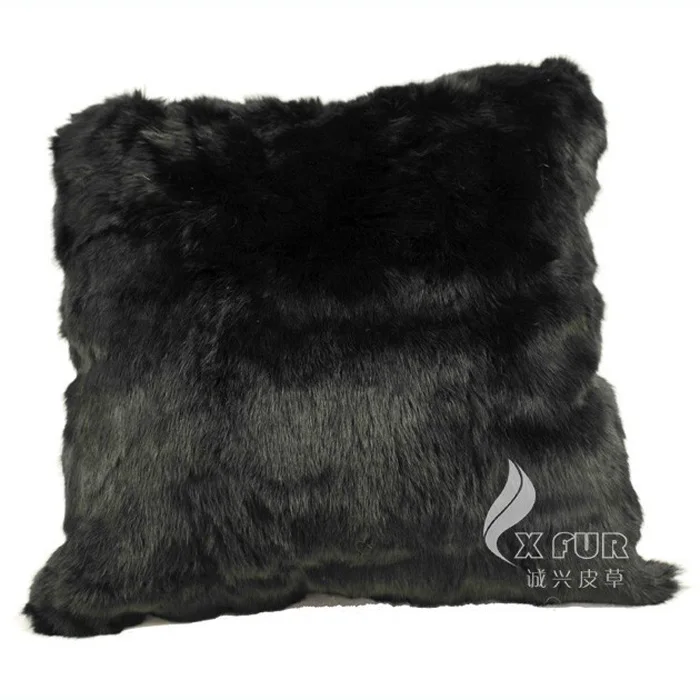 black CX-D-05A2 Гостиная украсить моды 50x50 см общие натурального меха кролика чехол - Цвет: black
