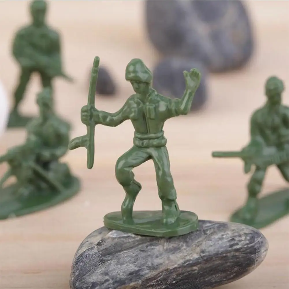100 шт./компл. Военная пластиковая игрушка солдатики армейские мужские фигурки 12