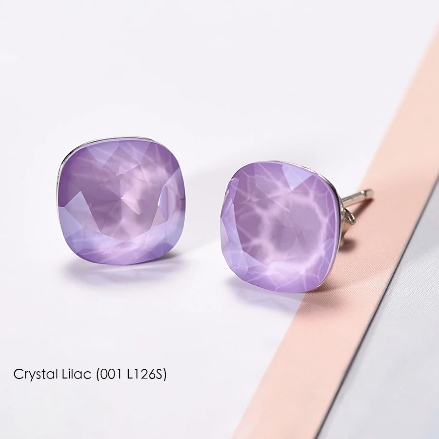 Crystals From Swarovski Stud Earrings For Women New Fashion Sterling silver Earrings Piercing Earring Elegant Wedding Jewelry