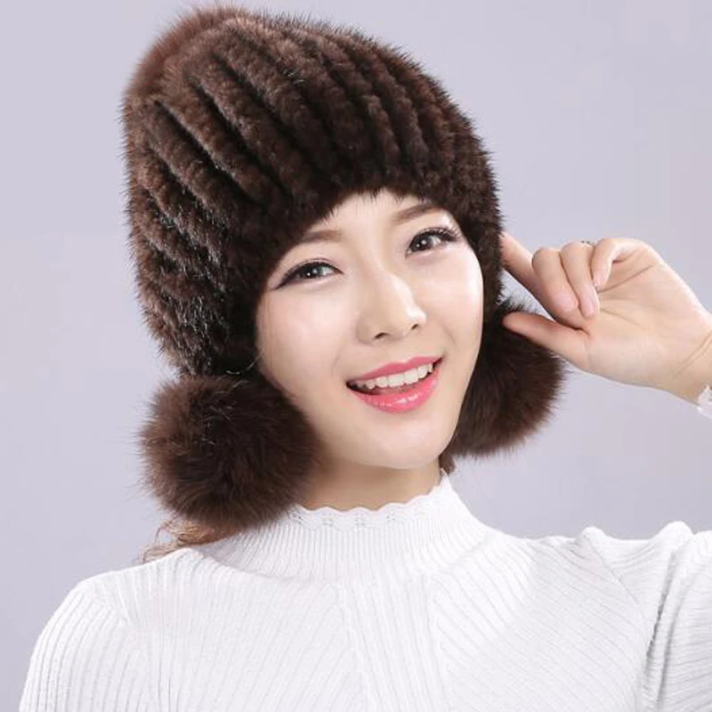 Новинка женская шапка из натурального меха норки зимние теплые роскошные