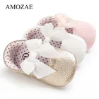 Обувь для новорожденных, детская обувь с резиновой подошвой, с мягкой подошвой, из искусственной кожи, для маленьких девочек, с большим бантом, обувь принцессы, для первых шагов