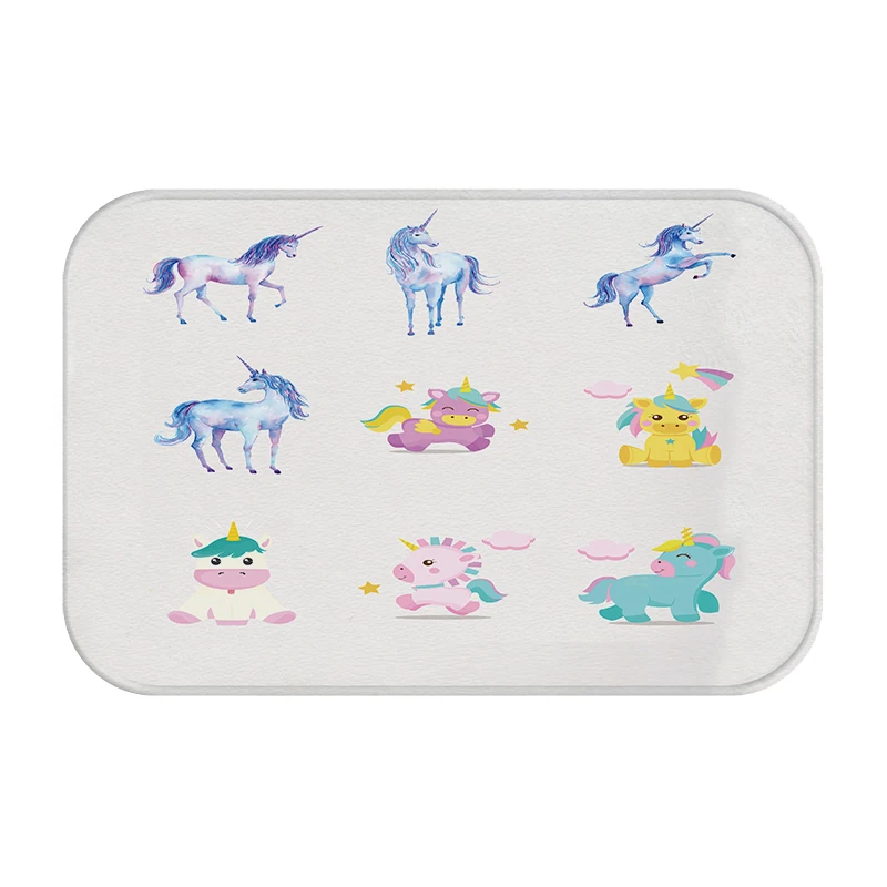 birthday gift cartoon 3d unicorn hallway welcome floor mats print bathroom kitchen carpet house doormats living room tapete rug free global shipping