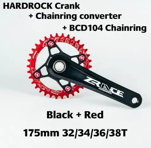 BCD104 red 175 Zracing HARDROCK 1x10 11 12 speed Crankset Vickers-твердость 21! Для MTB 170 мм/175 мм, 32 T/34 T, цепной набор коленей SRAM EAGLE - Цвет: BCD104 red 175
