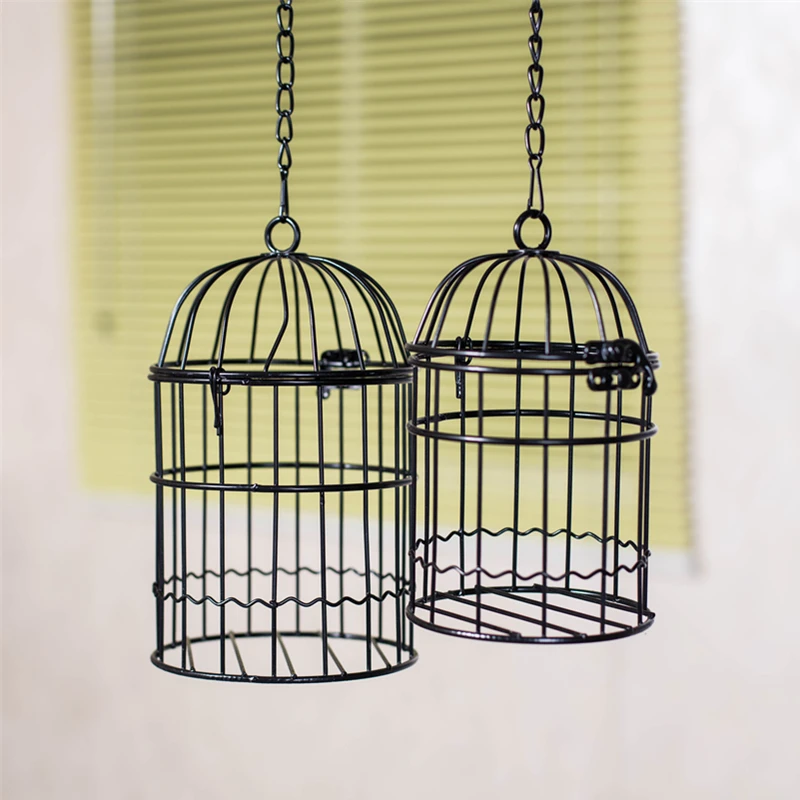 Декоративная птичья клетка в Европейском стиле украшения для окон белые