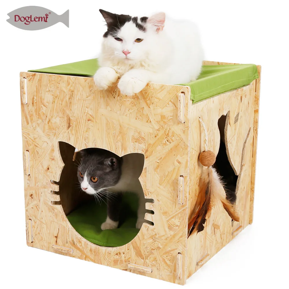 Доска для кошек гамак домика деревянная кровать питомника кошачья пещера|Дома