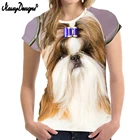 Модная женская футболка с 3D принтом в виде животных; Футболка с круглым вырезом и короткими рукавами в стиле Харадзюку; Прямая поставка