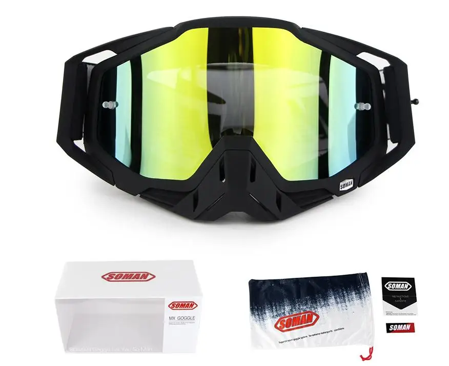 Black Лидер продаж, оригинальные Брендовые очки Soman для мотокросса, ATV Casque, мотоциклетные очки, гоночные мотоциклетные солнцезащитные очки, велосипедные очки - Цвет: Black