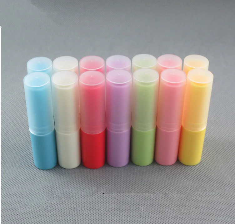 

Free Shipping 4g Plastic Lipstick tube bottle Lip Balm Clear lid Cosmetic Containers Direct Filling Empty Lipstick tube 50 pcs
