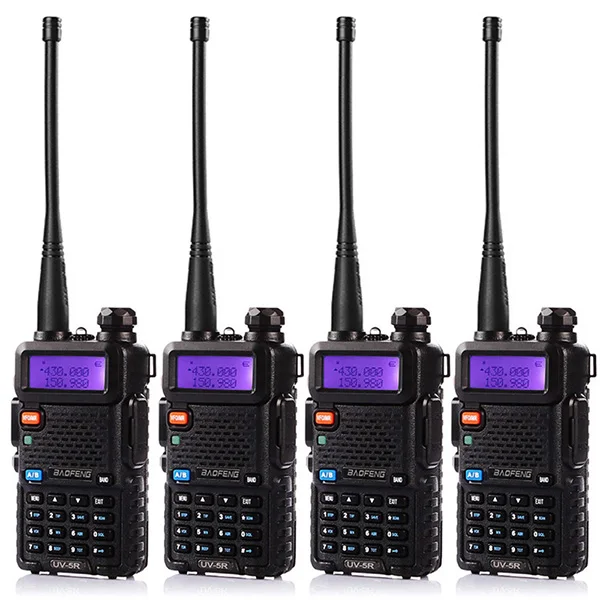 Black 4 шт baofeng uv-5r VHF / UHF 136-174Mhz и 400- 520 мГц баофенг уф 5r рации портативные для охоты baofeng uv5r - Цвет: Black