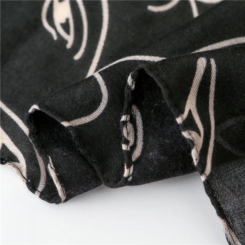 

Vision Eyes Cartoon Design Women Large Shawl Black Color Scarves for Female Fashionable Blanket Wrap Beach Scarf NEW [3590]
