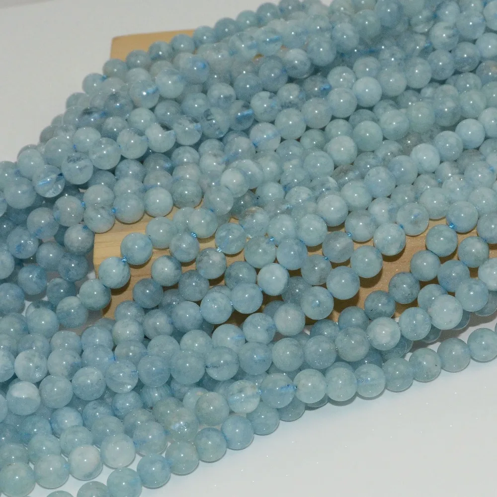 AB качественные натуральные аквамариновые круглые бусины 6 мм 8 10 12 мм|beads 6mm|beads