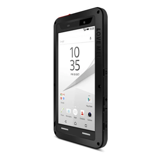 LOVE MEI металлический алюминиевый чехол для sony Xperia Z5 Compact/Z5 Mini Броня противоударный водонепроницаемый чехол для sony Xperia Z5 Premium - Цвет: Черный