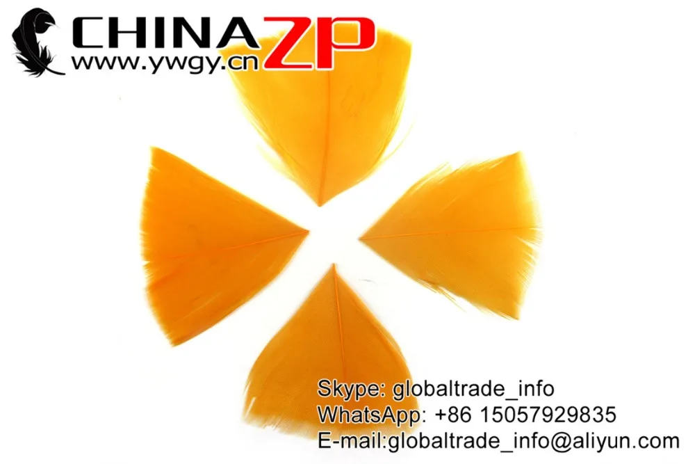 CHINAZP Factory 3~7cm 100Pcs/lot High Quality Dyed Golden Turkey Feathers Petal Trimmed Wholesale for Craft | Дом и сад
