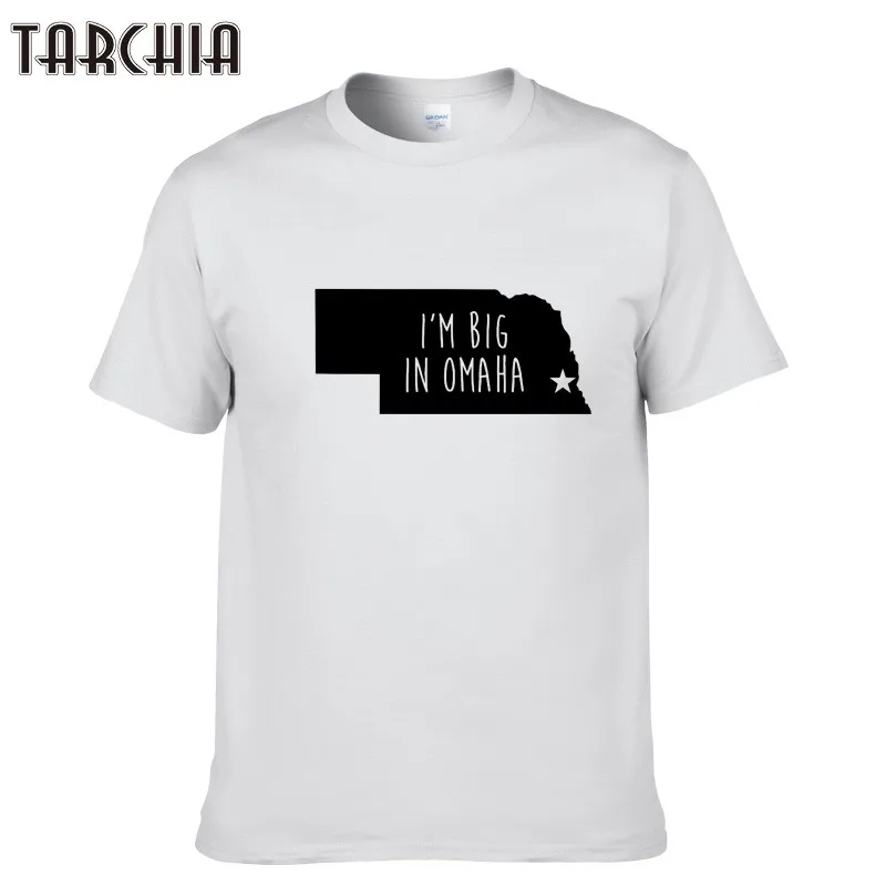 

TARCHIA 2021 New Plus Size Mens Summer Casual T-shirt Fashion Slim Short Sleeve O Neck T Shirt I'M BIG IN OMAHA Tees / Tops