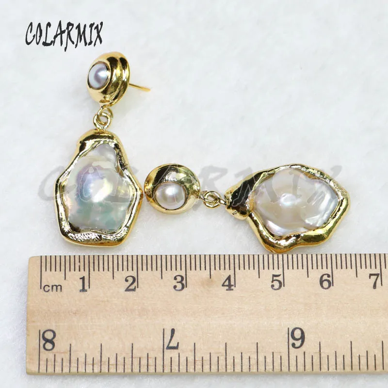 5 пар большие жемчужные серьги покрытые жемчугом с натуральными бусинами