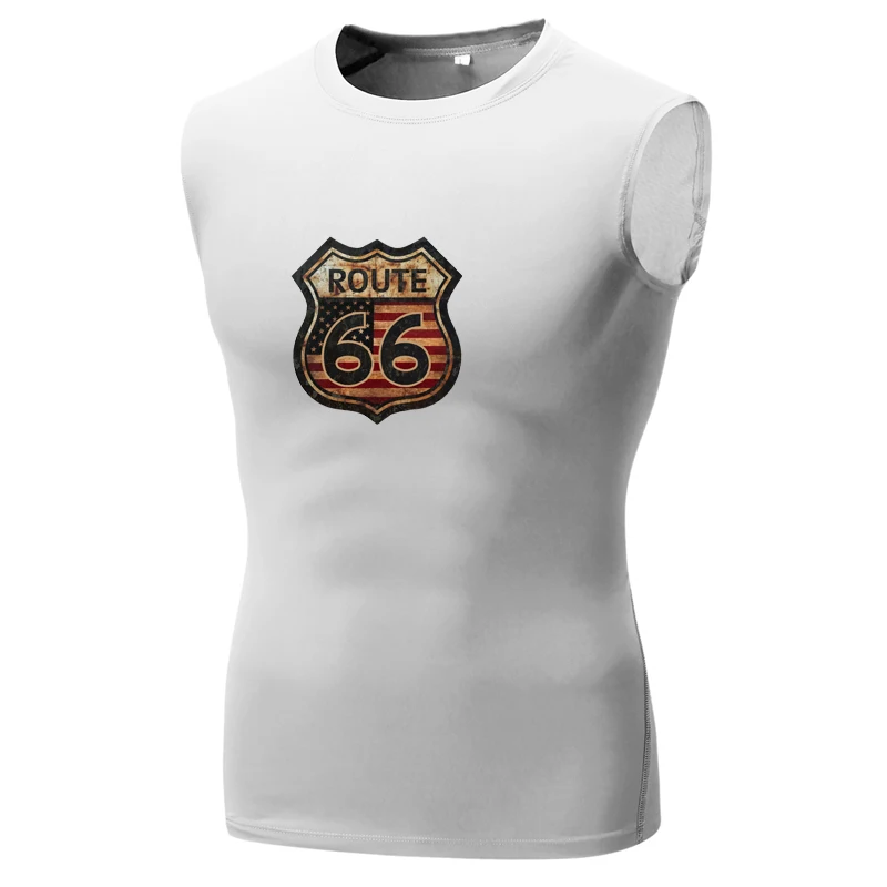 Мужские компрессионные трико Route 66 рубашки без рукавов для мам тренировочные