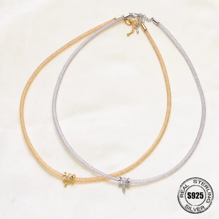 

Necklace Pendant Findings S925 Sterling Silver Necklace Chain Settings Jewelry Parts Fittings Jewelry Making Charm Accessories
