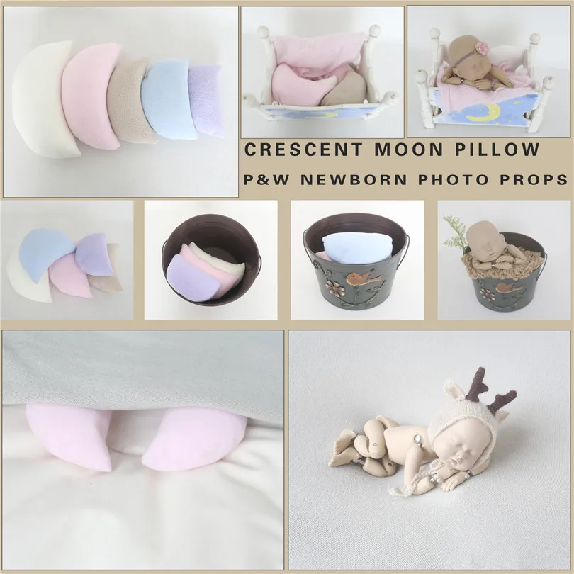 Newborn Posing Pillow Stuffer Baby Photo Props Soft Touch Cushions Moon Poser cushions Wooden Basket Backdrop | Детская одежда и
