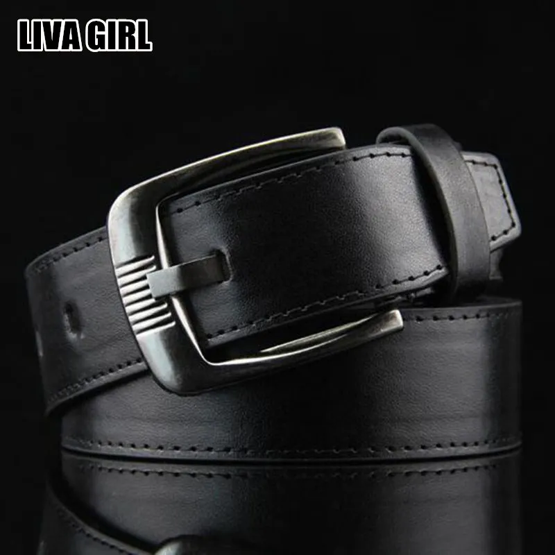 Liva Girl Новые популярные мужские деловые однотонные ремни из искусственной кожи с