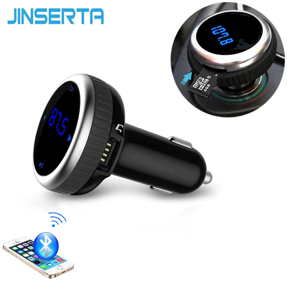 Автомобильный MP3 аудио плеер JINSERTA Bluetooth FM передатчик беспроводной модулятор
