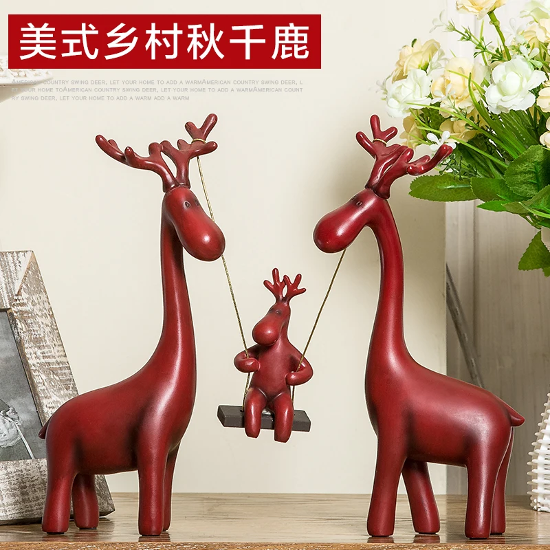 

American country elk ornaments soft outfit simple European style wine North Home Furnishing entrance retro indoor decorations