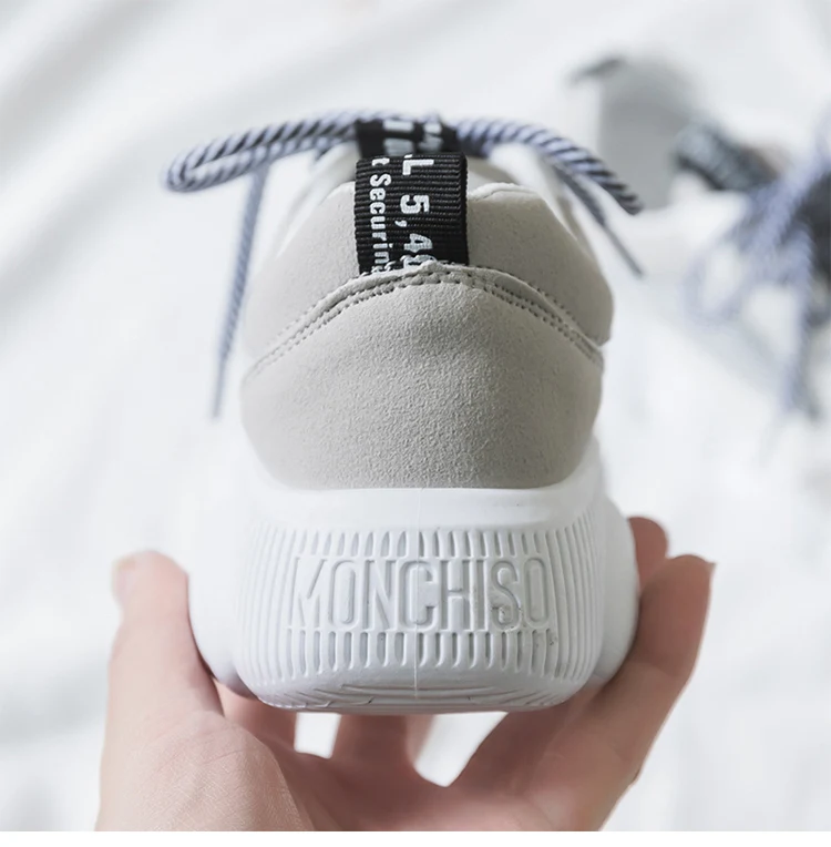 Женские кроссовки; коллекция года; basket femme tenis feminino; белые туфли на платформе; женские кроссовки с круглым носком и кружевом; женская летняя обувь