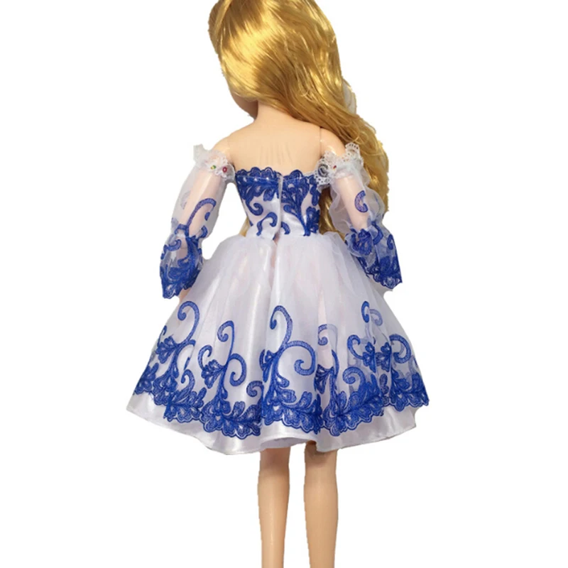 

1PCS Pink/blue Handmade Doll Long Dress Clothes Evening Wedding Dress Party Dresses For 1/3 bjd 60cm Doll Accessories